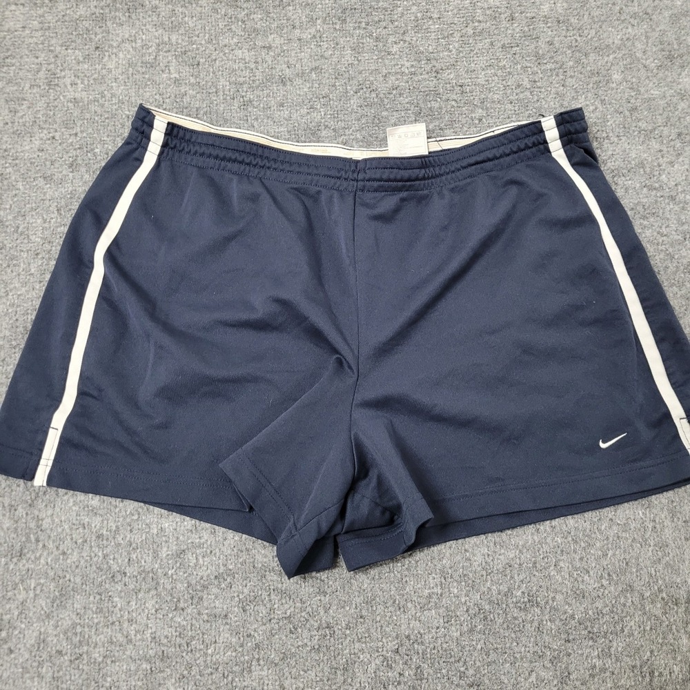 Nike Athletic Shorts Womens Size XXL Navy Blue Side Stripe Elastic Waist Gym